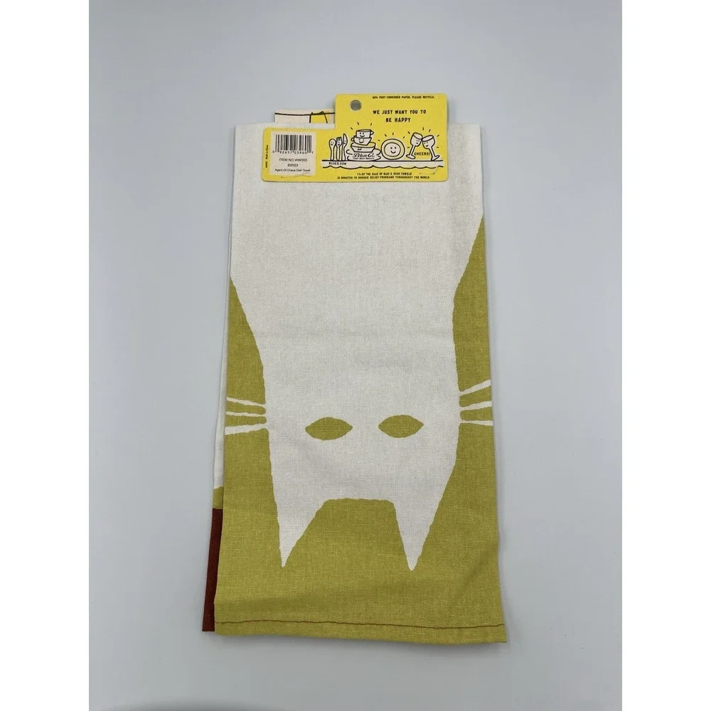Blue Q‎ Retro Dish Towel Agent of Chaos Cat Lover Pet Mom Cotton Kitchen Decor